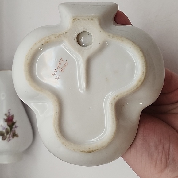 Vintage Moss Rose Small Oil Lamp & Ashtray 8" - Picture 11 of 13